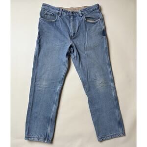 Duluth Trading Jeans Mens 36x32 (33 Waist) Flannel Lined Workwear Distressed